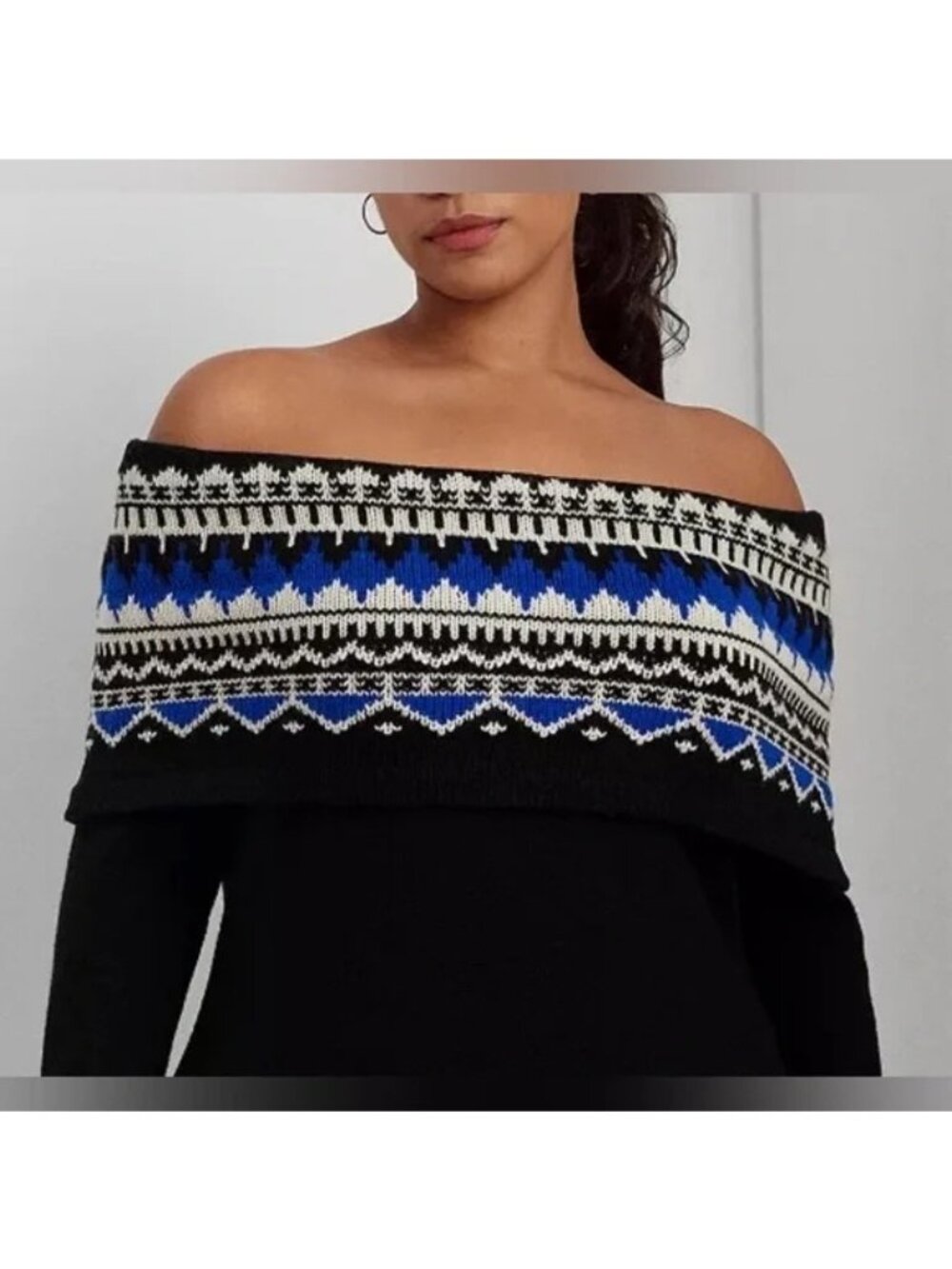Lauren Ralph Lauren Off-the-Shoulder Sweater Dress Plus Size 3X New with Tag - Picture 5 of 6